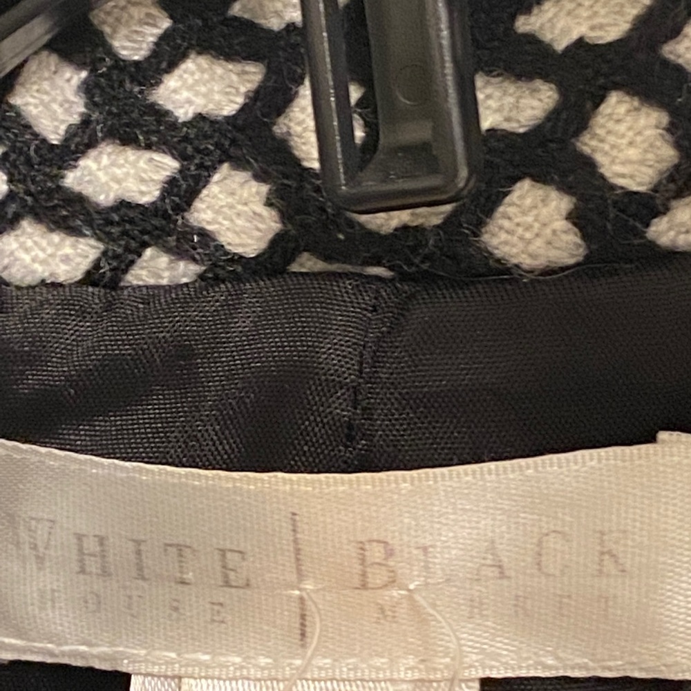 White House Black Market tweed black and white fringed jacket. - Picture 10 of 11